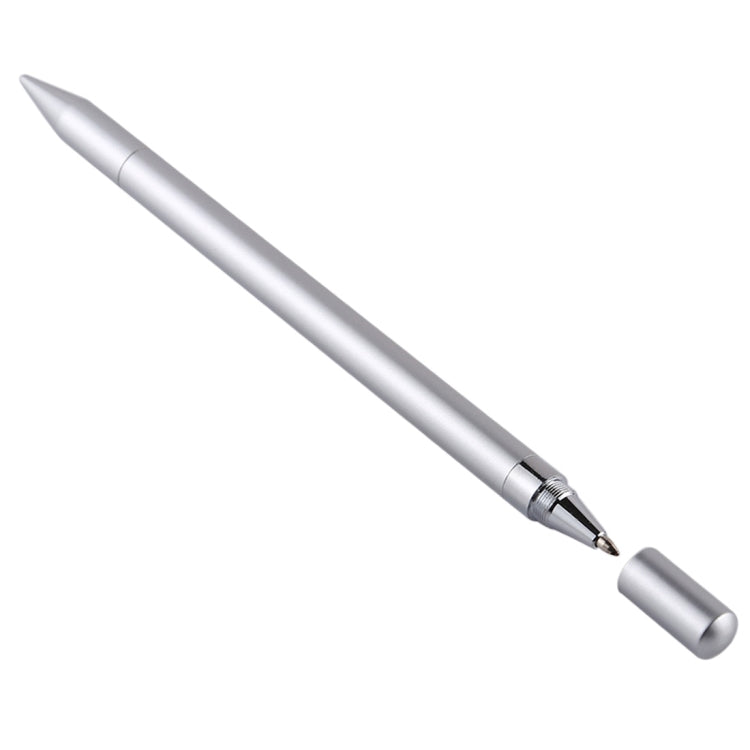 2 in 1 Stationery Writing Tools Metal Ballpoint Pen Capacitive Touch Screen Stylus Pen for Phones, Tablets (Silver) - Stylus Pen by buy2fix | Online Shopping UK | buy2fix