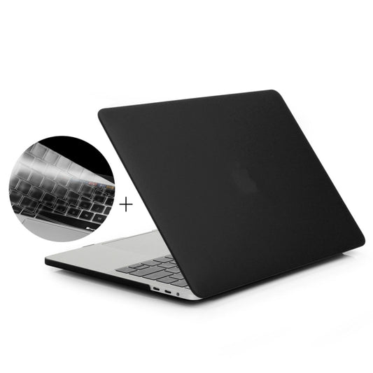 ENKAY Hat-Prince 2 in 1 Frosted Hard Shell Plastic Protective Case + Europe Version Ultra-thin TPU Keyboard Protector Cover for 2016 MacBook Pro 13.3 Inch without Touch Bar (A1708) (Black) - MacBook Pro Cases by ENKAY | Online Shopping UK | buy2fix