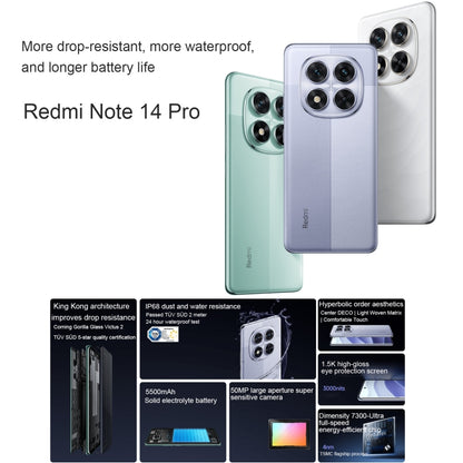 Xiaomi Redmi Note 14 Pro, 8GB+128GB, 6.67 inch Xiaomi HyperOS Mediatek Dimensity 7300-Ultra Octa Core, NFC, Network: 5G (White) - Xiaomi Redmi by Xiaomi | Online Shopping UK | buy2fix