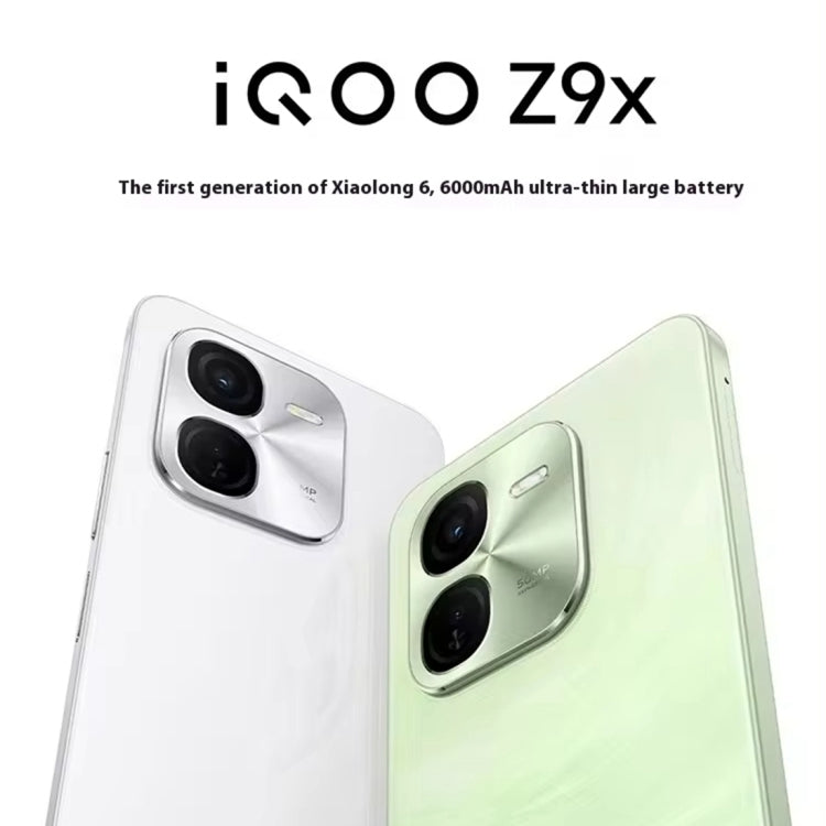 vivo iQOO Z9x, Dual Back Cameras, 8GB+256GB, Face ID Screen Fingerprint Identification, 6.72 inch Android 14.0 OriginOS 4 Snapdragon 6 Gen 1 Octa Core 2.2GHz, OTG, Network: 5G, Support Google Play (Light Green) - vivo by vivo | Online Shopping UK | buy2fix