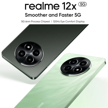 Realme 12x, 12GB+512GB, Side Fingerprint Identification, 6.67 inch Realme UI 5.0 Dimensity 6100+ 5G Octa Core, NFC, Network: 5G, Support Google Play (Glowing Black) - OPPO by Realme | Online Shopping UK | buy2fix