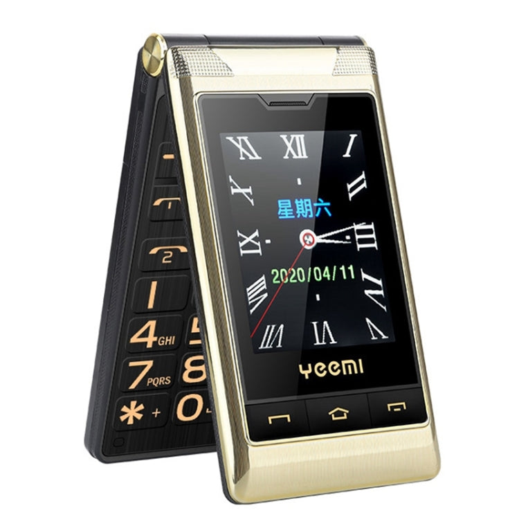 Mafam F10 Dual-screen Flip Phone, 2.8 inch  + 2.4 inch, 5900mAh Battery, Support FM, SOS, GSM, Family Number, Big Keys, Dual SIM (Gold) - Others by buy2fix | Online Shopping UK | buy2fix