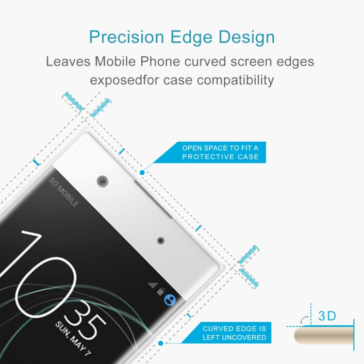 For Sony Xperia XA1 0.33mm 9H Surface Hardness 3D Curved Full Screen Tempered Glass Screen Protector(Transparent) - Sony Tempered Glass by buy2fix | Online Shopping UK | buy2fix
