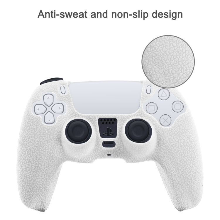 Leather Texture Silicone Protective Case For PS5(White) - Cases by buy2fix | Online Shopping UK | buy2fix