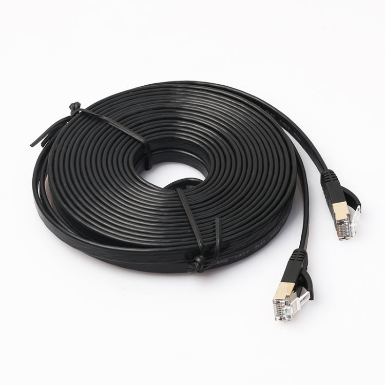 8m CAT7 10 Gigabit Ethernet Ultra Flat Patch Cable for Modem Router LAN Network - Built with Shielded RJ45 Connectors (Black) - Lan Cable and Tools by buy2fix | Online Shopping UK | buy2fix