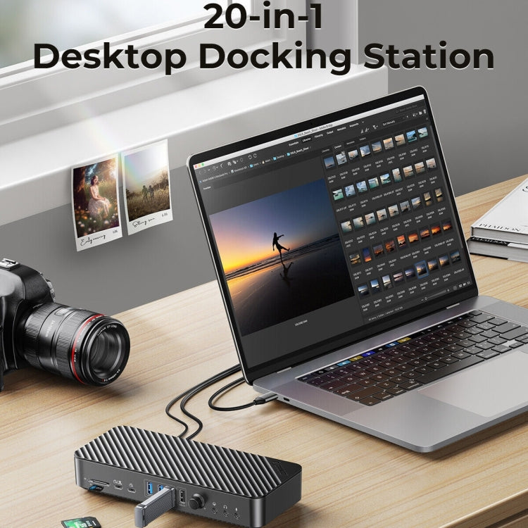 ORICO DKA20-BK-BP 10Gbps 20 in 1 Type-C 3.0 HUB Docking Station (US Plug) - USB HUB by ORICO | Online Shopping UK | buy2fix