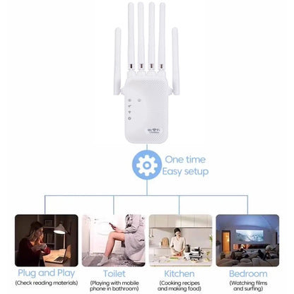 SM-011 Six-antenna 1200M Repeater WiFi Wireless Router (US Plug) - Wireless Routers by buy2fix | Online Shopping UK | buy2fix