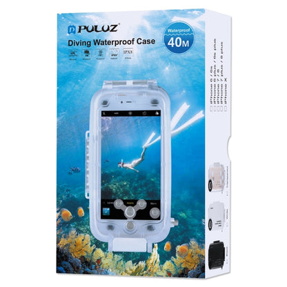 For iPhone X / XS PULUZ 40m/130ft Waterproof Diving Case, Photo Video Taking Underwater Housing Cover(Transparent) - More iPhone Cases by PULUZ | Online Shopping UK | buy2fix