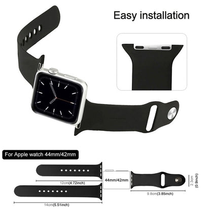 For Apple Watch Series 9&8&7 41mm / SE 3&SE 2&6&SE&5&4 40mm / 3&2&1 38mm 3 in 1 Rubber Watch Band with Pin Buckle(Hibiscus Powder) - Watch Bands by buy2fix | Online Shopping UK | buy2fix