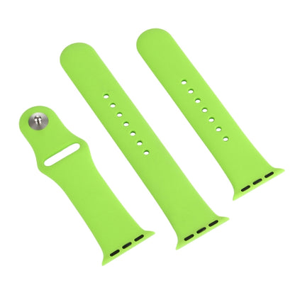 For Apple Watch Ultra 49mm & Watch Ultra 2 49mm / Series 9&8&7 45mm / SE 3&SE 2&6&SE&5&4 44mm / 3&2&1 42mm 3 in 1 Rubber Watch Band with Pin Buckle(Green) - Watch Bands by buy2fix | Online Shopping UK | buy2fix