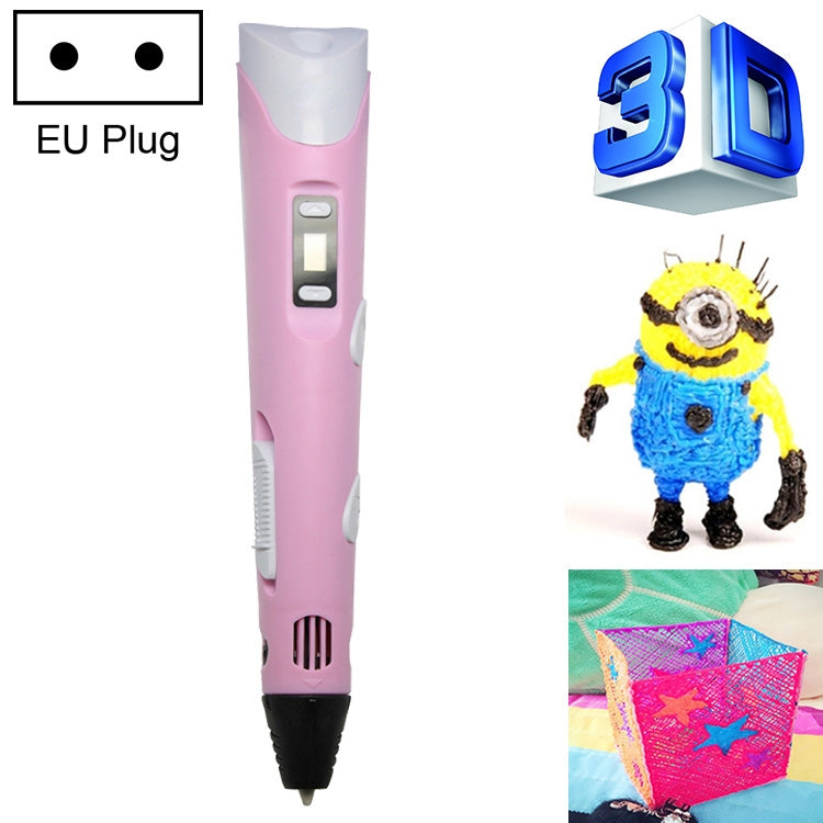 Hand-held 3D Printing Pen, EU Plug(Pink) - 3D Printer by buy2fix | Online Shopping UK | buy2fix