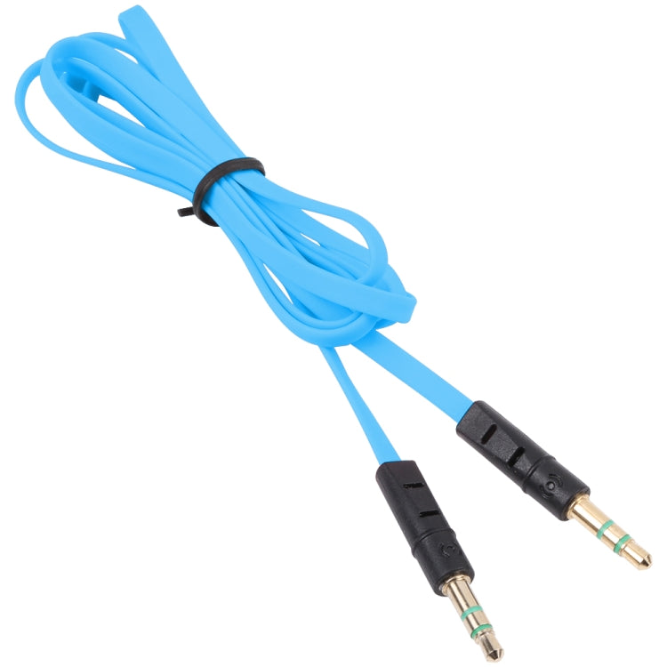 1m Noodle Style Aux Audio Cable 3.5mm Male to Male, Compatible with Phones, Tablets, Headphones, MP3 Player, Car/Home Stereo & More(Blue) - Cable & Splitter by buy2fix | Online Shopping UK | buy2fix