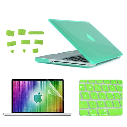 ENKAY for MacBook Pro 15.4 inch (US Version) / A1286 4 in 1 Crystal Hard Shell Plastic Protective Case with Screen Protector & Keyboard Guard & Anti-dust Plugs(Green) - MacBook Pro Cases by ENKAY | Online Shopping UK | buy2fix