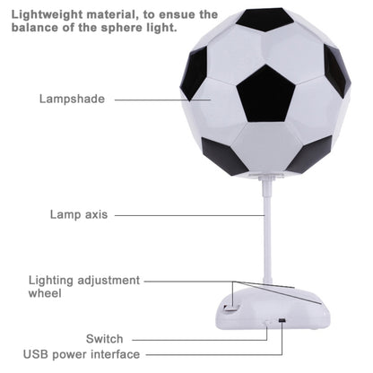 DIY Football Lamp, USB Handmade Charm Night Light / Desk Lamp Colorful Bedside Lamp(White) - Night Lights by buy2fix | Online Shopping UK | buy2fix