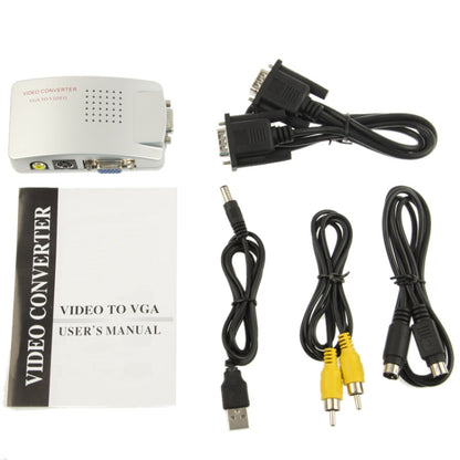 High Resolution VGA Video Conversion VGA to Video S-Video / PC to TV (VGA to AV ) Converter Box - Cable by buy2fix | Online Shopping UK | buy2fix