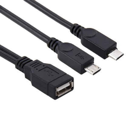 USB 2.0 Female to 2 Micro USB Male Cable, Length: About 30cm - USB Cable by buy2fix | Online Shopping UK | buy2fix