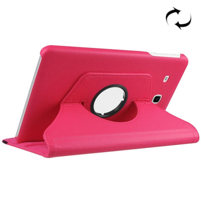 Litchi Texture Horizontal Flip Solid Color Leather Case with 360 Degrees Rotation Holder for Galaxy Tab E 9.6 / T560 / T561(Magenta) - Other Galaxy Tab PC by buy2fix | Online Shopping UK | buy2fix