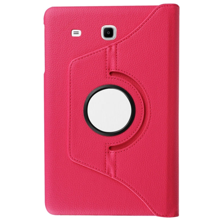 Litchi Texture Horizontal Flip Solid Color Leather Case with 360 Degrees Rotation Holder for Galaxy Tab E 9.6 / T560 / T561(Magenta) - Other Galaxy Tab PC by buy2fix | Online Shopping UK | buy2fix