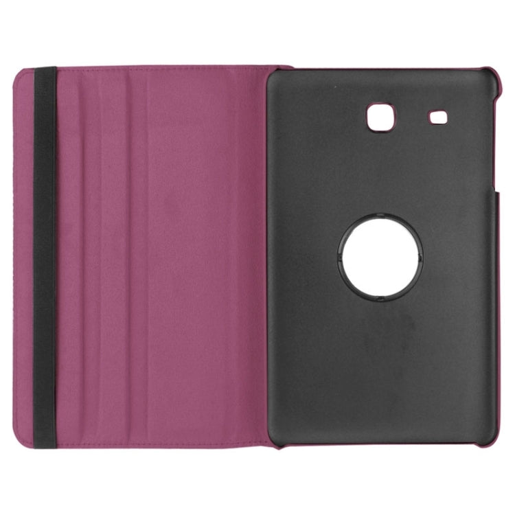 Litchi Texture Horizontal Flip Solid Color Leather Case with 360 Degrees Rotation Holder for Galaxy Tab E 9.6 / T560 / T561(Purple) - Other Galaxy Tab PC by buy2fix | Online Shopping UK | buy2fix