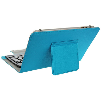 Universal Leather Tablet Case with Separable Bluetooth Keyboard and Holder for 10.1 inch Tablet PC(Blue) - Universal Keyboard by buy2fix | Online Shopping UK | buy2fix