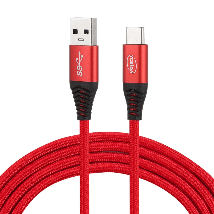 1.2m Nylon Braided Cord USB to Type-C Data Sync Charge Cable with 110 Copper Wires, Support Fast Charging(Red) - USB-C & Type-C Cable by buy2fix | Online Shopping UK | buy2fix