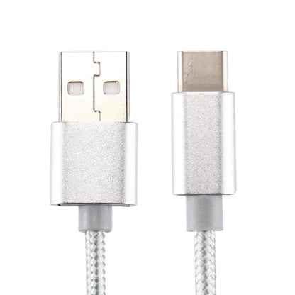 Knit Texture USB to USB-C / Type-C Data Sync Charging Cable, Cable Length: 3m, 3A Total Output, 2A Transfer Data(Silver) - USB-C & Type-C Cable by buy2fix | Online Shopping UK | buy2fix