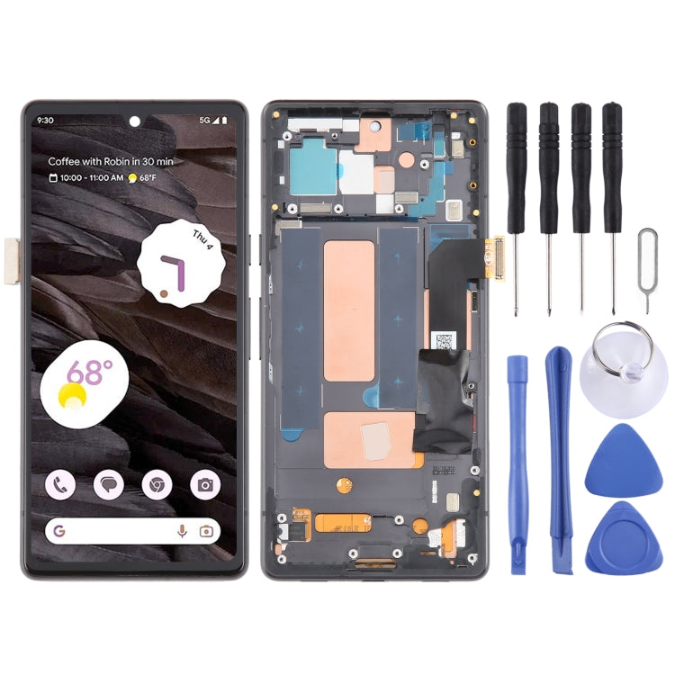 For Google Pixel 7A G82U8 OLED LCD Screen Digitizer Full Assembly with Frame (Black) - LCD Screen by buy2fix | Online Shopping UK | buy2fix