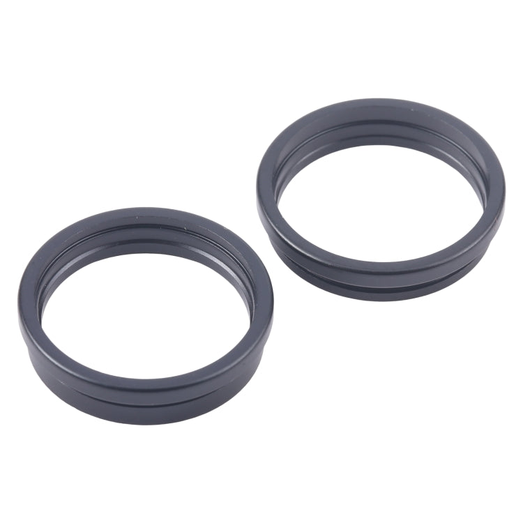 For iPhone 16 2pcs/set Rear Camera Glass Lens Metal Outside Protector Hoop Ring (Black) -  by buy2fix | Online Shopping UK | buy2fix