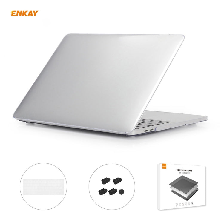 ENKAY 3 in 1  Crystal Laptop Protective Case + EU Version TPU Keyboard Film + Anti-dust Plugs Set for MacBook Pro 15.4 inch A1707 & A1990 (with Touch Bar)(Transparent) - MacBook Pro Cases by ENKAY | Online Shopping UK | buy2fix