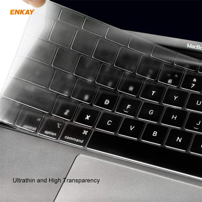 ENKAY 3 in 1  Crystal Laptop Protective Case + EU Version TPU Keyboard Film + Anti-dust Plugs Set for MacBook Pro 15.4 inch A1707 & A1990 (with Touch Bar)(Transparent) - MacBook Pro Cases by ENKAY | Online Shopping UK | buy2fix