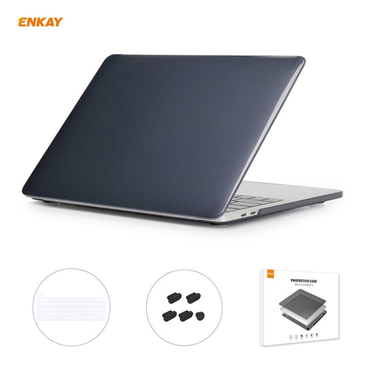 ENKAY 3 in 1 Crystal Laptop Protective Case + US Version TPU Keyboard Film + Anti-dust Plugs Set for MacBook Pro 13.3 inch A2251 & A2289 & A2338 (with Touch Bar)(Black) - MacBook Pro Cases by ENKAY | Online Shopping UK | buy2fix