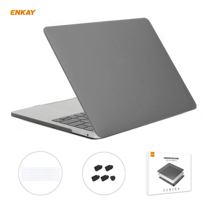 ENKAY 3 in 1 Matte Laptop Protective Case + US Version TPU Keyboard Film + Anti-dust Plugs Set for MacBook Pro 13.3 inch A2251 & A2289 & A2338 (with Touch Bar)(Grey) - MacBook Pro Cases by ENKAY | Online Shopping UK | buy2fix