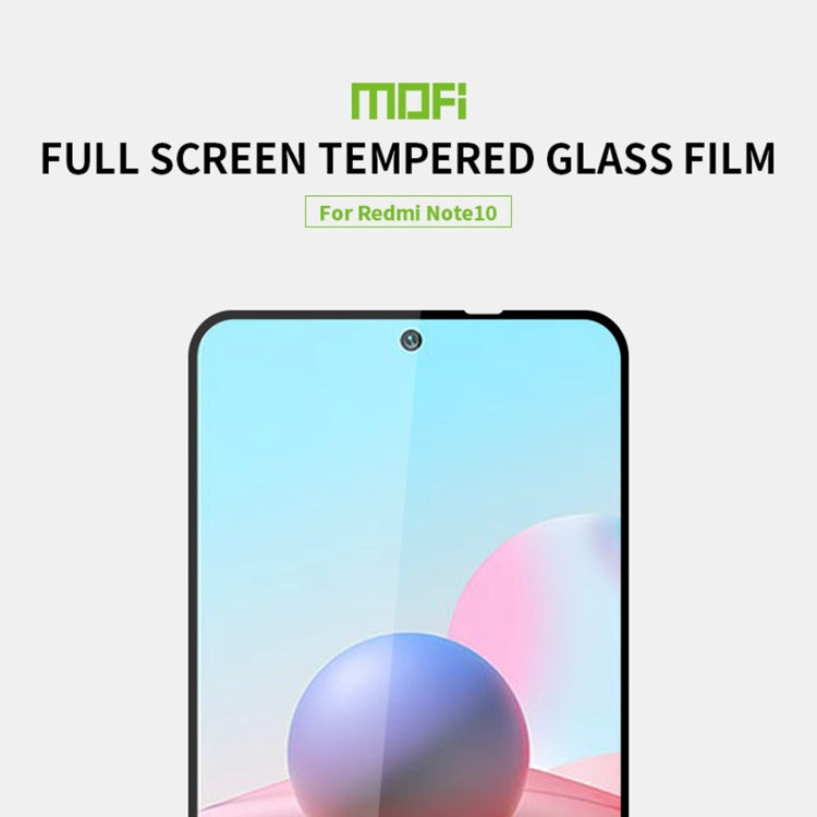 For Xiaomi Redmi Note 10 MOFI 9H 2.5D Full Screen Tempered Glass Film(Black) -  by MOFI | Online Shopping UK | buy2fix