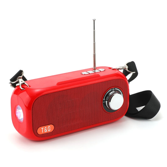 T&G TG613 TWS Solar Portable Bluetooth Speakers with LED Flashlight, Support TF Card / FM / AUX / U Disk(Red) - Desktop Speaker by T&G | Online Shopping UK | buy2fix