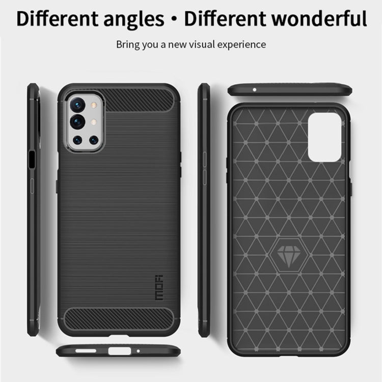 For OnePlus 9R MOFI Gentleness Series Brushed Texture Carbon Fiber Soft TPU Case(Black) - OnePlus Cases by MOFI | Online Shopping UK | buy2fix