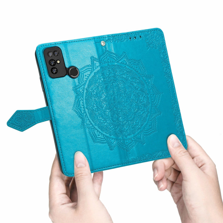 For Doogee X96 Pro Mandala Flower Embossed Horizontal Flip Leather Case with Holder & Three Card Slots & Wallet & Lanyard(Blue) - More Brand by buy2fix | Online Shopping UK | buy2fix