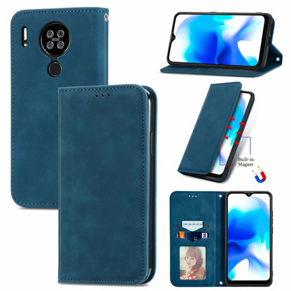 For Blackview A80 / A80s Retro Skin Feel Business Magnetic Horizontal Flip Leather Case with Holder & Card Slots & Wallet & Photo Frame(Blue) - More Brand by buy2fix | Online Shopping UK | buy2fix
