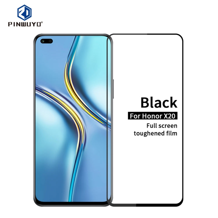 For Honor X20 PINWUYO 9H 2.5D Full Screen Tempered Glass Film(Black) - Honor Tempered Glass by PINWUYO | Online Shopping UK | buy2fix