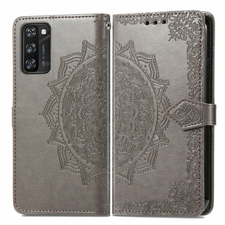 For Blackview A100 Mandala Embossing Pattern Horizontal Flip Leather Case with Holder & Card Slots & Wallet & Lanyard(Grey) - More Brand by buy2fix | Online Shopping UK | buy2fix