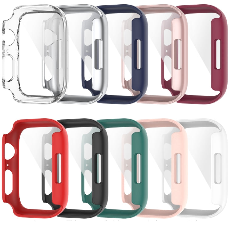 Shockproof PC Protective Case with Tempered Glass Film For Apple Watch Series 9 / 8 / 7 45mm(white) - Watch Cases by buy2fix | Online Shopping UK | buy2fix