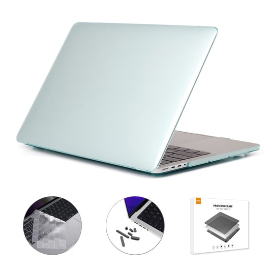 ENKAY Hat-Prince 3 in 1 Crystal Laptop Protective Case + TPU Keyboard Film + Anti-dust Plugs Set for MacBook Pro 14.2 inch A2442 2021, Version:US Version(Light Green) - MacBook Pro Cases by ENKAY | Online Shopping UK | buy2fix