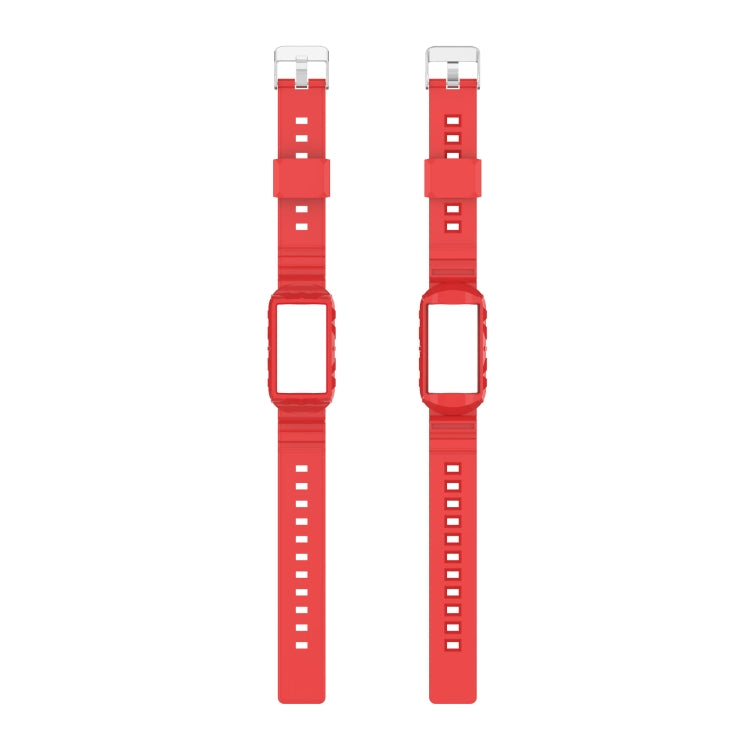 For Fitbit Charge 3 SE Silicone One Body Armor Watch Band(Red) - Watch Bands by buy2fix | Online Shopping UK | buy2fix