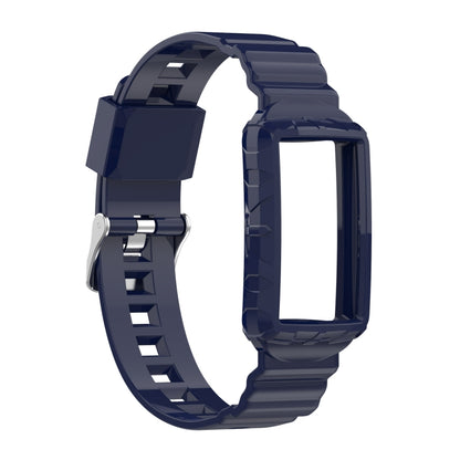 For Fitbit Charge 3 SE Silicone One Body Armor Watch Band(Navy Blue) - Watch Bands by buy2fix | Online Shopping UK | buy2fix