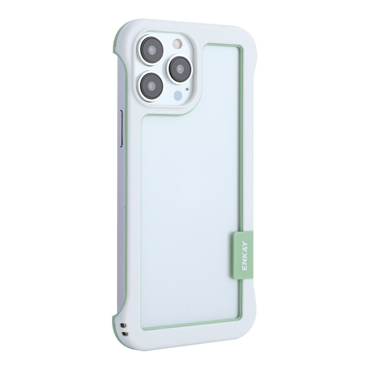 For iPhone 13 Pro ENKAY Frameless Hollow Shockproof PC Case (White) - iPhone 13 Pro Cases by ENKAY | Online Shopping UK | buy2fix