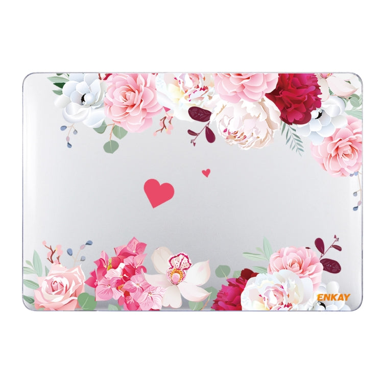 ENKAY Flower Series Pattern Laotop Protective Crystal Case For MacBook Pro 13.3 inch A2251 / A2289 / A2338 2020(Peony) - MacBook Pro Cases by ENKAY | Online Shopping UK | buy2fix