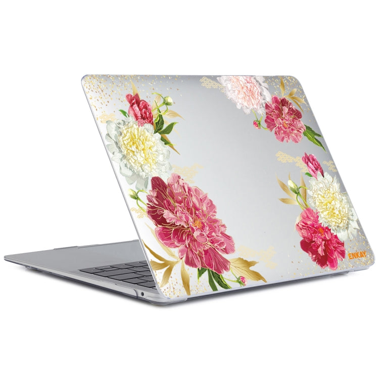 ENKAY Flower Series Pattern Laotop Protective Crystal Case for MacBook Pro 16 inch A2141(Paeonia) - MacBook Pro Cases by ENKAY | Online Shopping UK | buy2fix