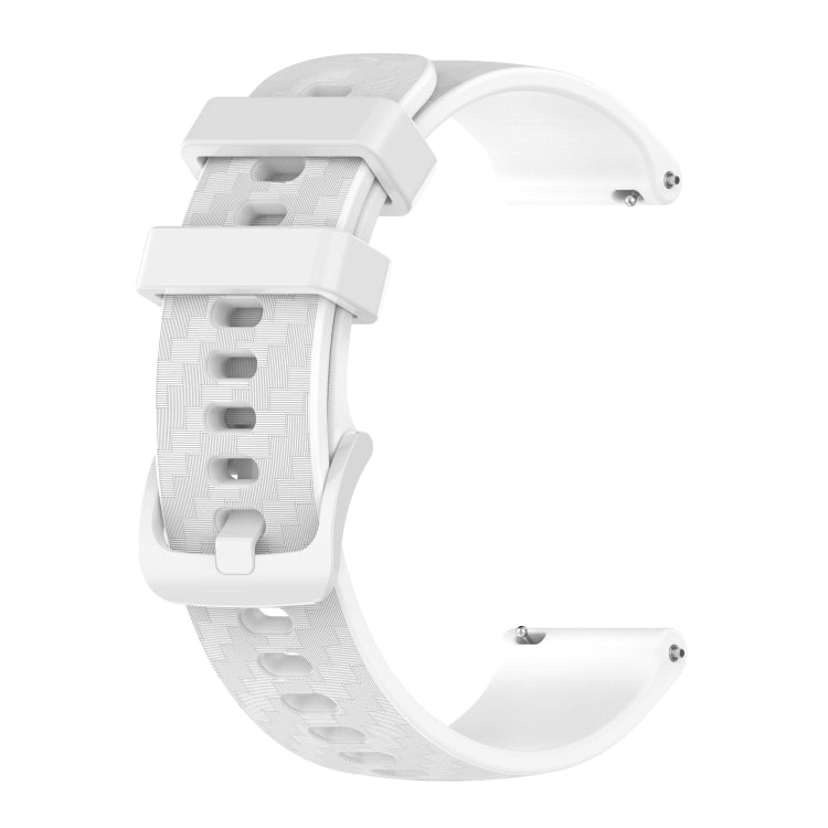 For Amazfit pop 20mm Carbon Fiber Striped Silicone Watch Band(White) - Watch Bands by buy2fix | Online Shopping UK | buy2fix