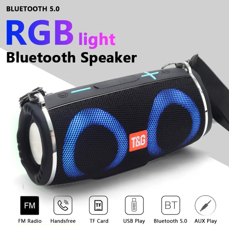 T&G TG642 RGB Light Waterproof  Portable Bluetooth Speaker Support FM / TF Card(Black) - Desktop Speaker by T&G | Online Shopping UK | buy2fix