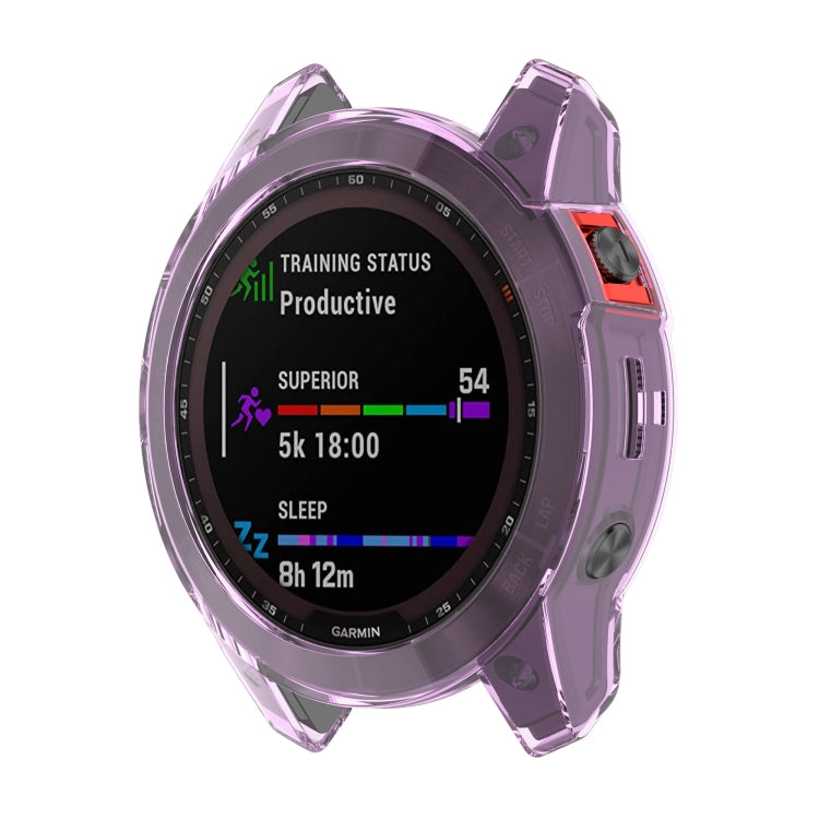 For Garmin Epix Gen2 Non-full Coverage Hollow TPU Watch Case(Transparent Purple) - Watch Cases by buy2fix | Online Shopping UK | buy2fix