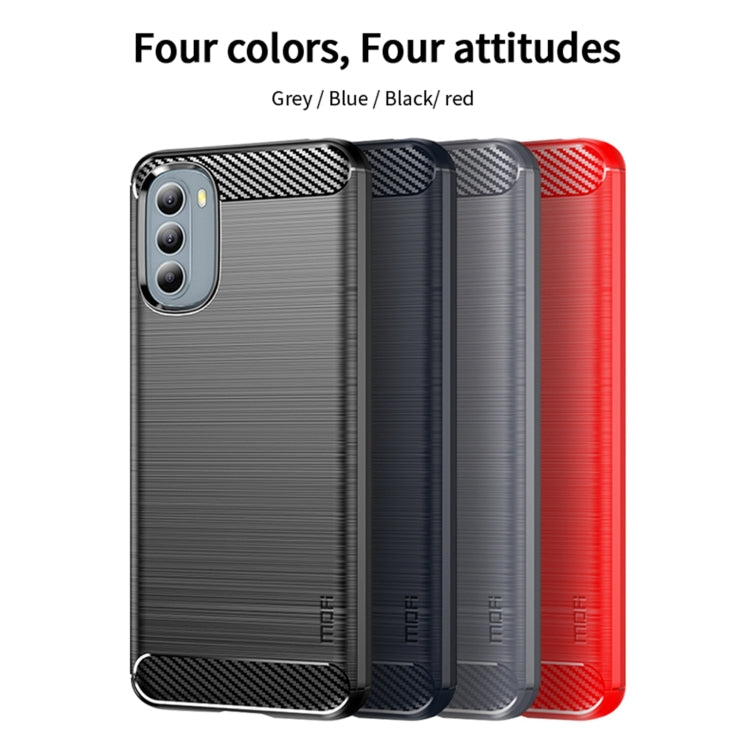 For Motorola Moto G31/G41 MOFI Gentleness Series Brushed Texture Carbon Fiber TPU Phone Case(Blue) - Motorola Cases by MOFI | Online Shopping UK | buy2fix